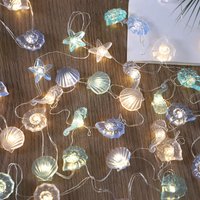 2M 20LED Ocean Seashell Starfish String Lights Under the Sea Fairy Light Little Mermaid Wedding Kids Birthday Party Decorations