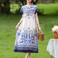 Vintage Dress Women 2026 Summer Casual Loose Long Dresses Beach Femme Robe Vestidos Fashion Clothing Cotton Sleeveless