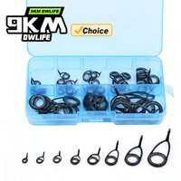 9KM Fishing Rod Guide Kit 12-50pcs KL Rod Repair Kit Single Foot Spinning Rod Guide Stainless Steel Rod Eyelet Replacement Guide