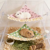 1 PC Triangle Small Pet Hammock Guinea Pig Bed Hanging Corner Hideout for Pet Hamster Bird Squirrel Breathable Lace Nest Supply