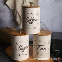 Bamboo Lid Airtight Storage Jar For Coffee Sugar Tea Minimalist Kitchen Dining Countertop Canister For Home Table Decor Gift