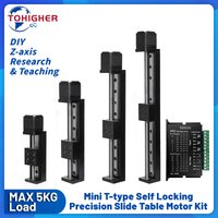 Linear Motor Kit T-type Self-Locking Mini Z Axis Sliding Table Linear Guide Table Linear Guide Stage Motion Stage for DIY Laser