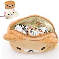 Rilakkuma Cute Makeup Organizer Storage Bag Cartoon Bear Plush Kawaii Cosmetic Cosmetic Bags Vanity Beauty Case Cute Pencil Case