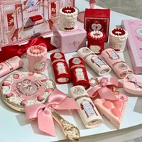 Huazhixiao Strawberry Cupid Series Makeup Set Facial Makeup Palette Blush Eyeshadow Lipstick Solid Perfume Handheld Mirror Set
