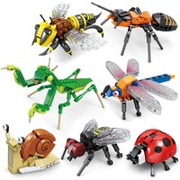 DIY Insect Building Blocks Set Bee Dragonfly Ant Mantis Puzzle Toy Creative Animal Model Children Birthday Ornaments Gifts Decor