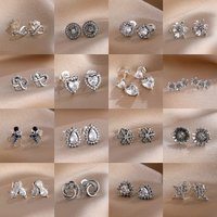 2026 Hot Sale New 925 Sterling Silver Swallow Shining Zircon Snowflake Shaped Earring SuitableFor Women's Holiday Charm Jewelry