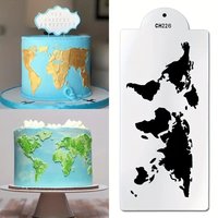 1pc Map Shape Cake Stencil Template Spray Mold - Easy Cake Decorating Tool for Stunning Designs