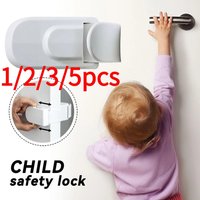1/2/3/5pcs Child Protection Safety Lock Anti-pinch Door Blocking Lock Prevents Child From Opening Door Latch Automatically Locks