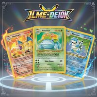 3Pcs/set DIY Anime Proxy PTCG Collection Card Charizard Venusaur Blastoise English Holo Flash Card Trading Card Hobbyist