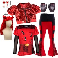 2026 Movie Descendant Red Role Playing Costume 3PCS Suit Coat+Dress+Flared Pants Halloween Girls The Rising of Red Clothing Set