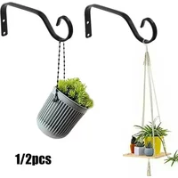 1/2PCS Flower Pot Hook Metal Hanging Basket Brackets Garden Plant Hanger S-shape Flower Pot Hook Garden Wall Decoration