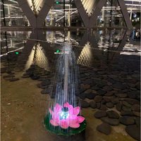Solar Fountain Outdoor Garden Fountain Pool Pond Waterfall Lotus Solar Water Pump Battery Bird Bath with Light Garden Accessory