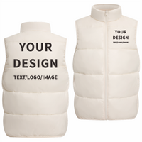Winter Velvet Warm Down Vest Custom Design Fashionable Solid Color Down Vest Printing Logo Team Vest Print Personalized Brand