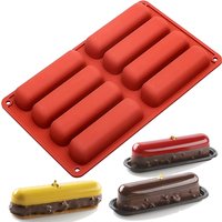 8 Cavity Silicone Cake Mold 3D Long Strip Silione Molds Mousse Cake Silicone Baking Molds French Dessert Chocolate Mold Bakeware