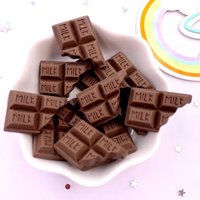 10PCS Resin 3D Simulation Milk Chocolate Flatback Cabochon Candy Figurine Embellishments DIY Scrapbook Craft Bow Accessories