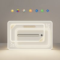 Nouveau style moderne, ventilateur de plafond lumineux, corps en fer, abat-jour en acrylique, lampe de plafond fine sans pales, télécommande, variateur d'intensité, lampe ventilateur LED
