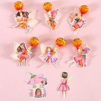 48pcs Flower Fairy Lollipop Holder Cards Mixed Designs Lollipop Decor Cards Birthday Party Decor Gift Candy Wrapping