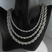 925 Sterling Silver 4MM Rope Chain Necklaces For Women Men Fashion Hip Hop Party Punk Necklace Jewelry Wholesale