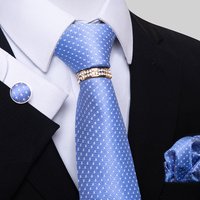 Krawatte für Herren, hochwertiges festliches Geschenk, Krawatte, Einstecktuch, Manschettenknopf-Set, Paisley-Muster, für den Valentinstag.