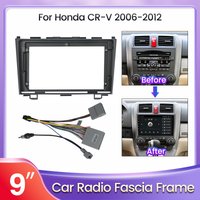 9Inch Car Radio For Honda CRV CR-V 2007-2011 Fascia Panel Dash Kit Install Facia Console Bezel Adapter Plate Trim Frame Cable
