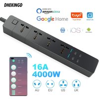 WIFI Smart Power Strip Universal Works With Alexa Googlehome Multi Plug four takes 4AC Socket 4USB 16A Voice Contro UK/EU/US/AU
