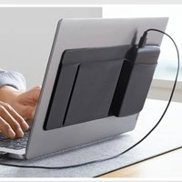 3-Pocket Mouse Storage Bag,Self-adhesive Mouse Storage Bag,Self-Adhesive Multi-Functional Organizer for Laptop,Cable & Earphone