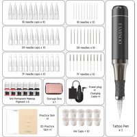 FAMISOO – Kit de Machine de maquillage Permanent professionnel, Machine à tatouer pour sourcils, Eyeliner, lèvres, corps, tatouage avec 6 aiguilles à pigments