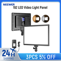 NEEWER 192 LED Video Light Panel, 20W Ultra Thin Bi Color Dimmable DSLR Camera Soft Light with 8000mAh Built in Lithium Battery