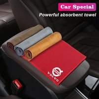 For Volvo XC90 XC60 V50 S60 V70 V60 V40 S90 olestar AWD XC40 S80 T6 V9 Suede Fleece Microfiber Towel Car Logo Cleaning Rag Cloth