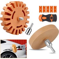 Car Eraser Wheel Adhesive Remover Rubber Wheel Smooth Power Drill Adapter Removal Paint Repair Rubber Vinyl Decals Removal Tool