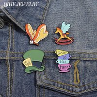 Cartoon Animation Movie Enamel Pins Custom We Are All Mad Here Cup Butterfly Brooch Clothes Lapel Badge Jewelry Gift for Friends