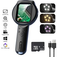 2.8'' IPS Digital Magnifier Full HD 1080P 100X Portable Microscope Handheld Mignifying Glass with LED Lights Electronics Repair
