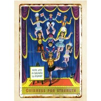 1954 acrobats beer circus Guinness for strength metal tin sign nostalgic garage
