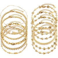 DoreenBeads Stainless Steel Anklet Gold Color For Women Beach Foot Leg Chain Ankle Bracelets Jewelry Gift 22.5cm-23.5cm, 1 Piece