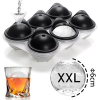 Large Silicone Ice Cube Tray With Lid Big Ice Ball Maker Round Sphere for Whiskey/ Cocktails/Bourbon