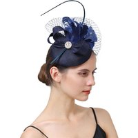 New Imitation Sinamay Fascinator Hat Women Church Party Headpiece Hair Clip Feather Flower Hair Accessories Ladies Headpiece