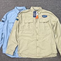 Lightweight Breathable UV Protection Embroidered Nylon Fishing Shirt Quick Dry Loose Fit Spring Summer Men's Outdoor Shirt