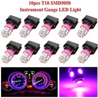 10Pcs Car Instrument Lights Purple T10 194 LED Bulbs For Dashboard Panel Cluster Dash Light With Sockets