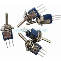 5pcs 5MM Mini Toggle Switch SMTS-102 125V/3A SPDT 3-Pin On On 2 Position Blue Color Stitch Pins