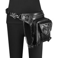 SHELKSBAG Quality New Steampunk Style Chain Bag Single Shoulder Crossbody Bags Multi Carrying Moto Waist Bag Leg Bag Fanny Pack