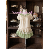 Summer French Mori Girl Style Two Piece Set Women's Embroidery Short Sleeve Top + Elastic Waist Lace Skirt Sweet Elegant Set