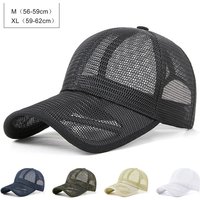 56-62cm Summer Cap for Men Women Net Trucker Hat Mesh Breathable Sports Sun Hat Big Size Baseball Cap Solid Visor Adjustable