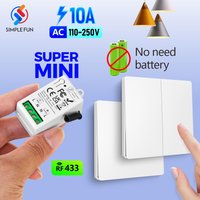 Mini interrupteur d'éclairage intelligent RF 110V 220V 230V, interrupteur mural sans fil auto-alimenté, sans prise en charge de la batterie, réglage de l'état de restauration de l'énergie