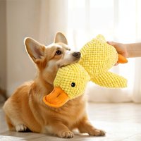 Duck Dog Toy Plush Chew Resistant Durable with Quacking Sound Teeth Grinding Relief Soft Companion for Small Large Dogs