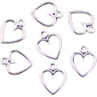 50pcs Charms Hollow Lovely Heart 14x11mm Antique Silver Color Pendants Making DIY Handmade Tibetan Finding Jewelry