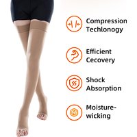 Legbeauty34-46mmHg Elastic Nursing Medical Compression Stocking Over Knee Class 3 Pressure Brace Wrap Shaping Varicose Vein Sock