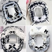 1Pc Lace Black Bow Photo Card Holder, Anime Cartoon Game Character Acg Card Display, Manga Star Fan Art Mag Fan Circle Otaku Ita Bag Decoration Card Holder