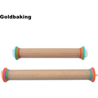 Adjustable Wood Rolling Pin with Removable Rings