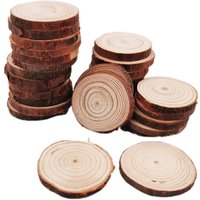 Unfinished Wood Slices Discs Cutouts with Tree Bark for Art Paint DIY Craft Coaster Christmas Hanging Ornament Wedding Decor