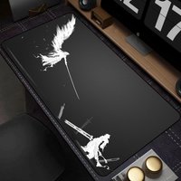 Black Anime Desktop Mat Office PC Gaming Accessories Keyboard Mouse Pad Laptop Final Fantasy Mousepad Gamer Non-slip Carpet Xxl